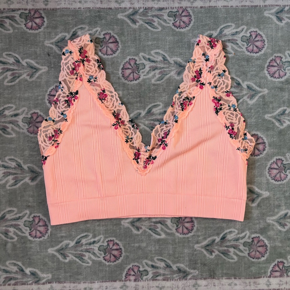 PINK Lace Trim Bralette
